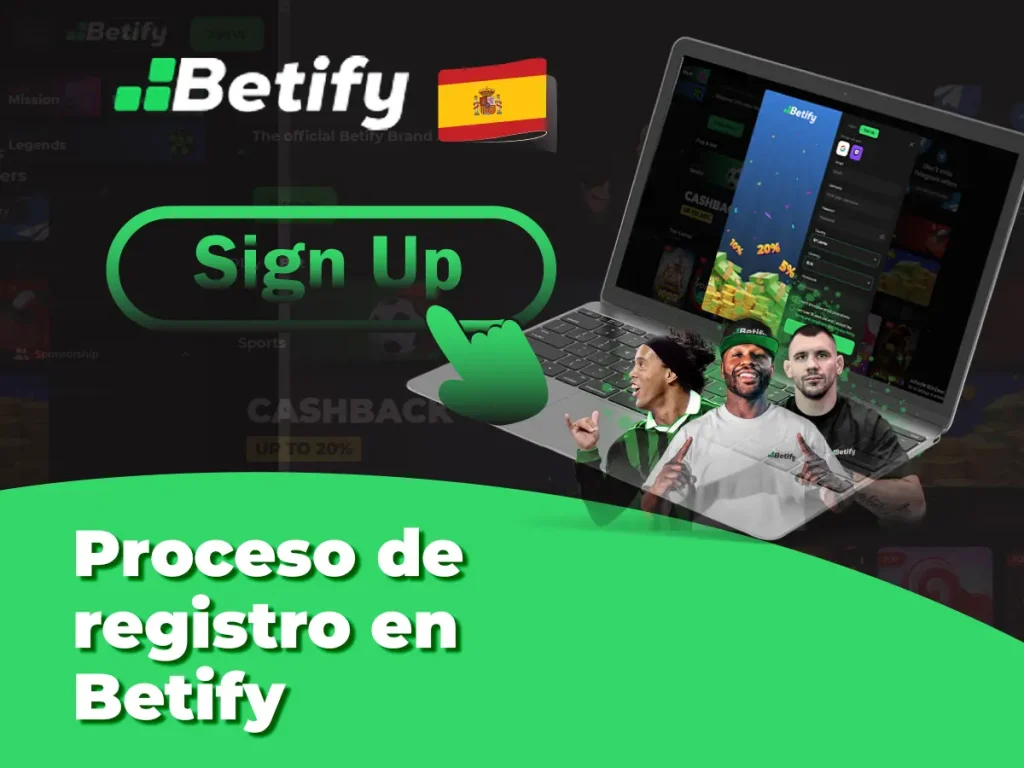 Proceso de registro en Betify